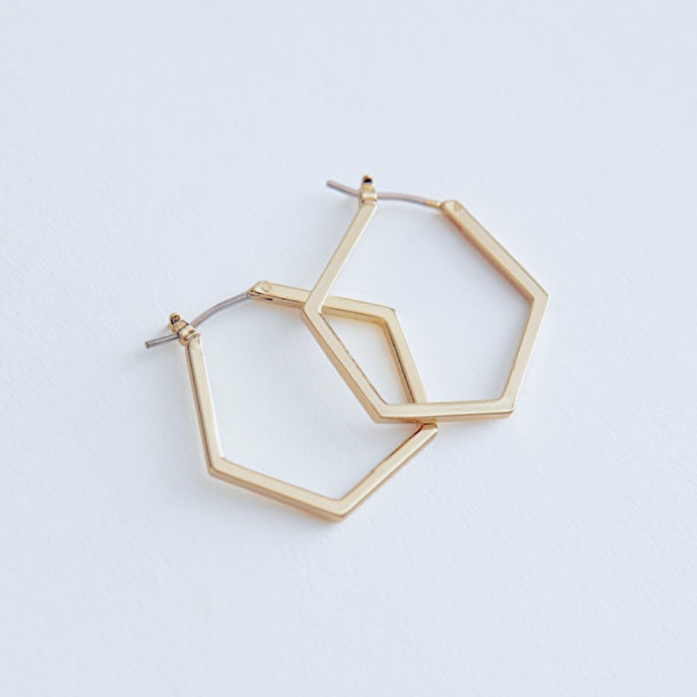 Hexagon hoop earrings